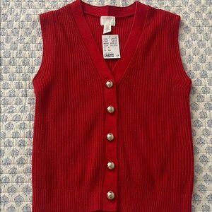 H&M Vibrant Red Button-Up Cardigan